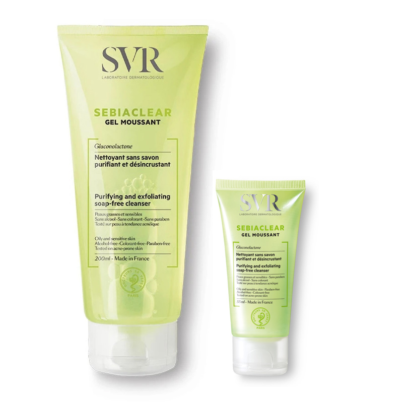 SVR Sebiaclear Gel Moussant – Gel rửa mặt cho da dầu mụn - hàng nhập khẩu