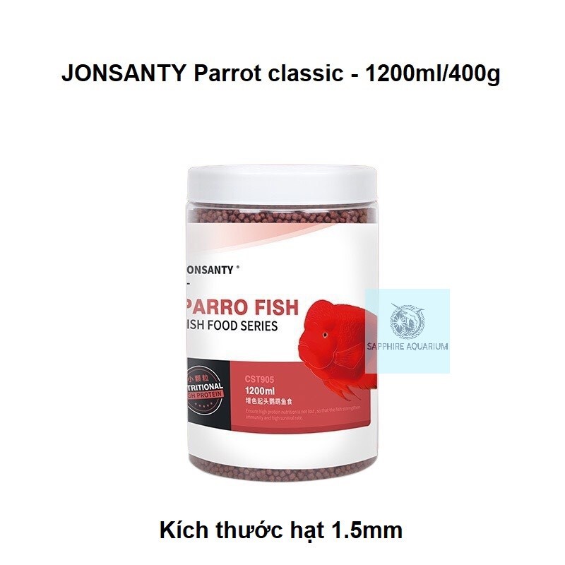Thức ăn cho cá hồng két JONSANTY Parrot classic 1200ml/400g