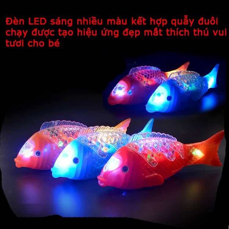 Lồng đèn trung thu cá chép có đèn vẫy đuôi chạy được cá robot cá điện vui tết trung thu truyền thống