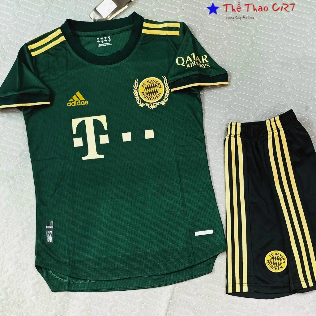 Áo quần bóng đá CLB Bayern Munich-XAnh-Polyester Thái Cao Cấp-Siêu Thoáng,Siêu Bền,Thoáng mát