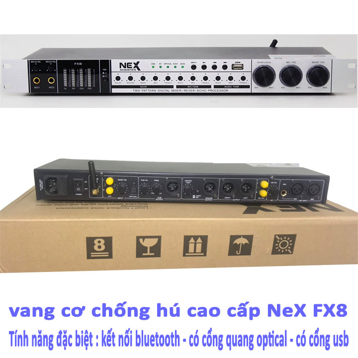 [HCM]Vang cơ Nex FX8 Plus - Vang nhại hay chống hú tốt có bluetooth cổng quang USB Chuyên Hát Karaoke Cho Loa Soundbar TiviChống Hú Cực Tốt Màn Hình Led Nháy Nhạc -USB-BluetoothDòng Vang Đẳng Cấp Âm Thanh Sống Động Karaoke Tại Nhà
