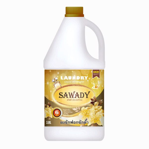 Nước giặt xả 6 in 1 sawady thái lan 38l hương golden charming hnm97