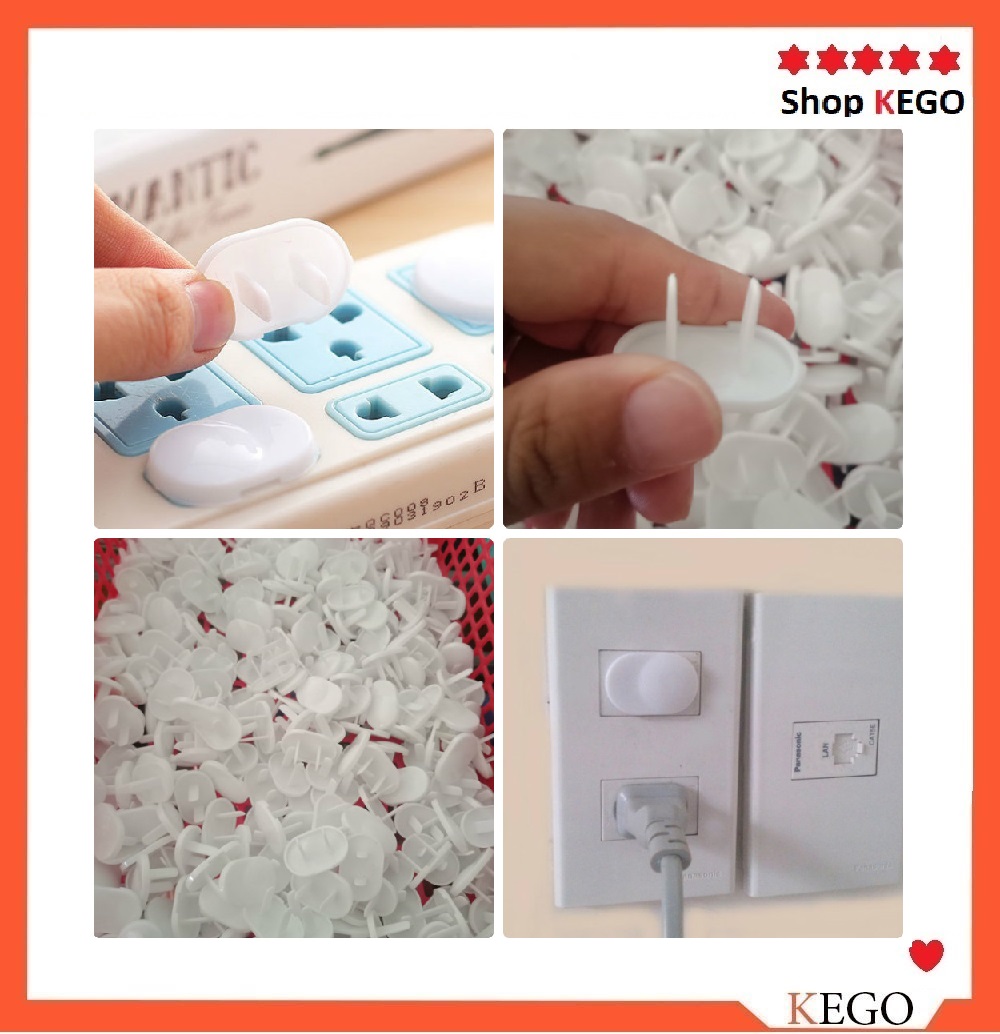 Combo 10 nút bịt ổ điện 2 chân an toàn cho trẻ nhỏ