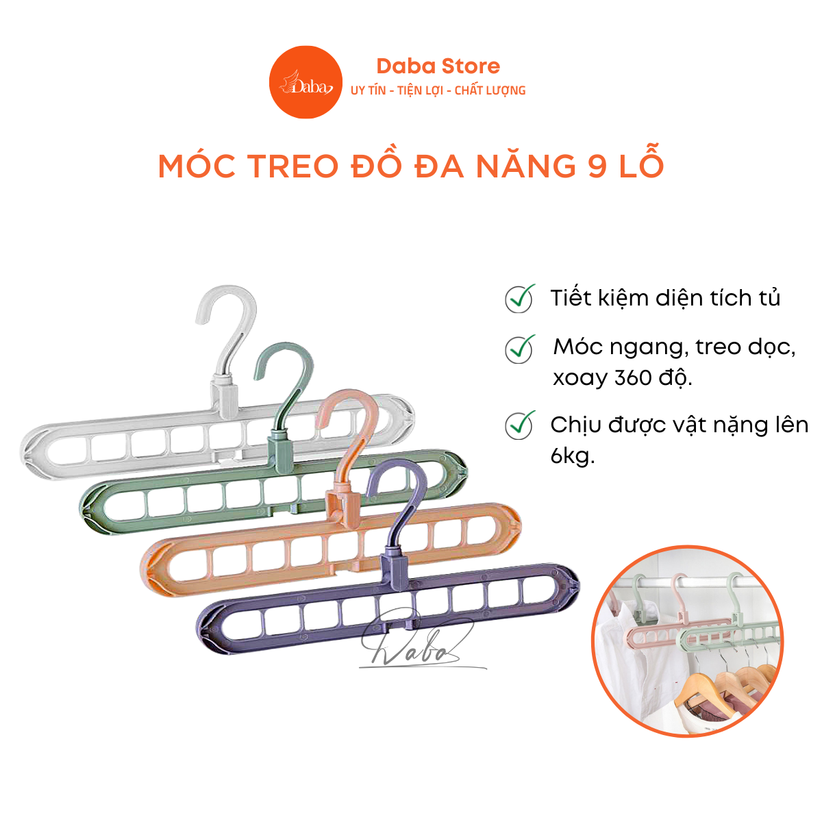 Móc treo đa năng 9 lỗ