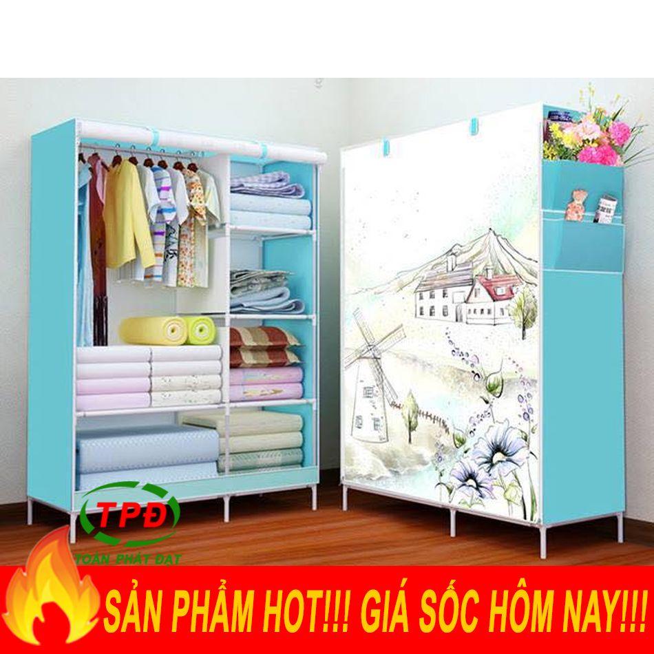 Tủ vải 3d 2 buồng 6 ngăn mẫu mới nhất