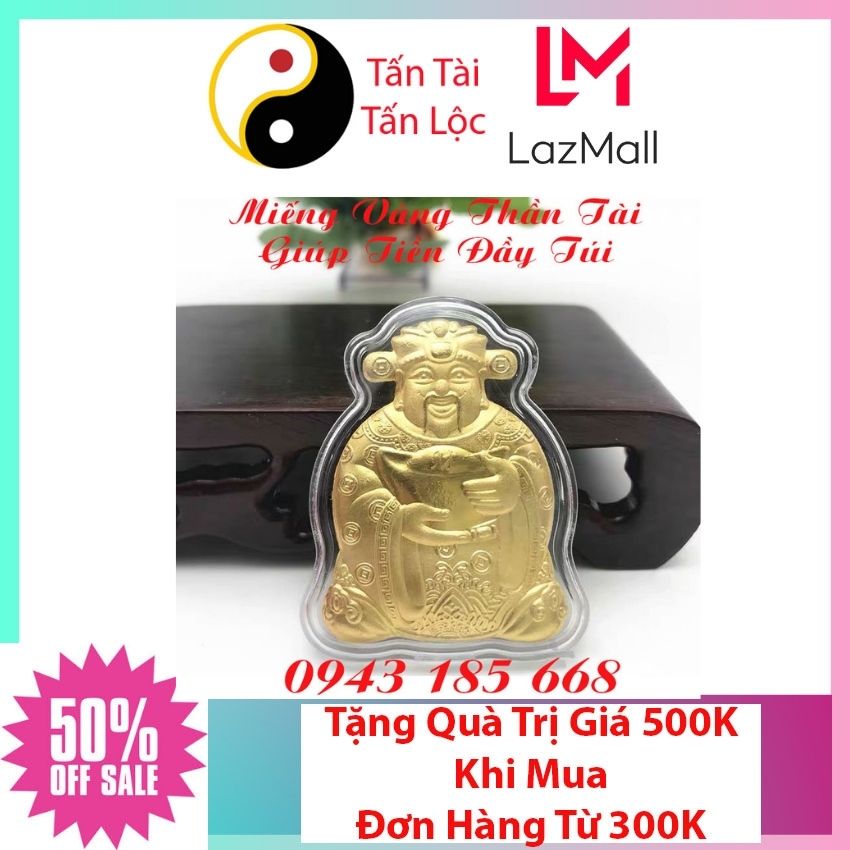 Miếng vàng thần tài - vật phẩm phong thủy chiêu tài lộc - giúp may mắn về tiền bạc - kinh doanh phát triển - tiền vào như nước - tấn tài tấn lộc