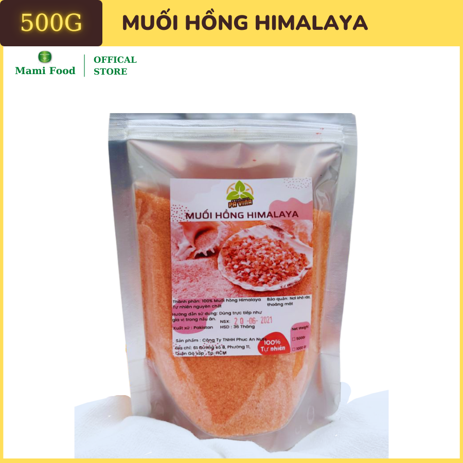Muối hồng Himalaya nhập khẩu Pakistan Túi 1Kg