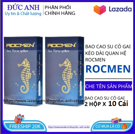 Bao cao xu có gai kéo dài thời gian quan hệ 2 hộp Rocmen x 10 chiếc  - bao cao su