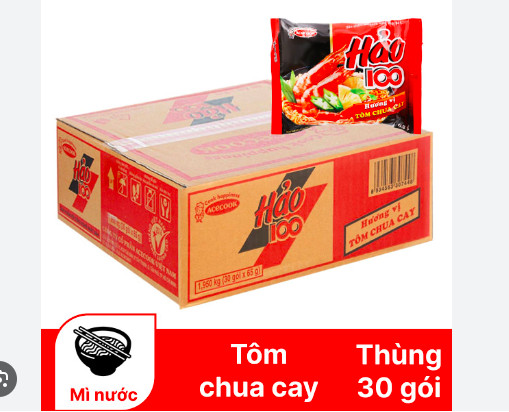 Mì hảo 100 tôm chua cay 65g