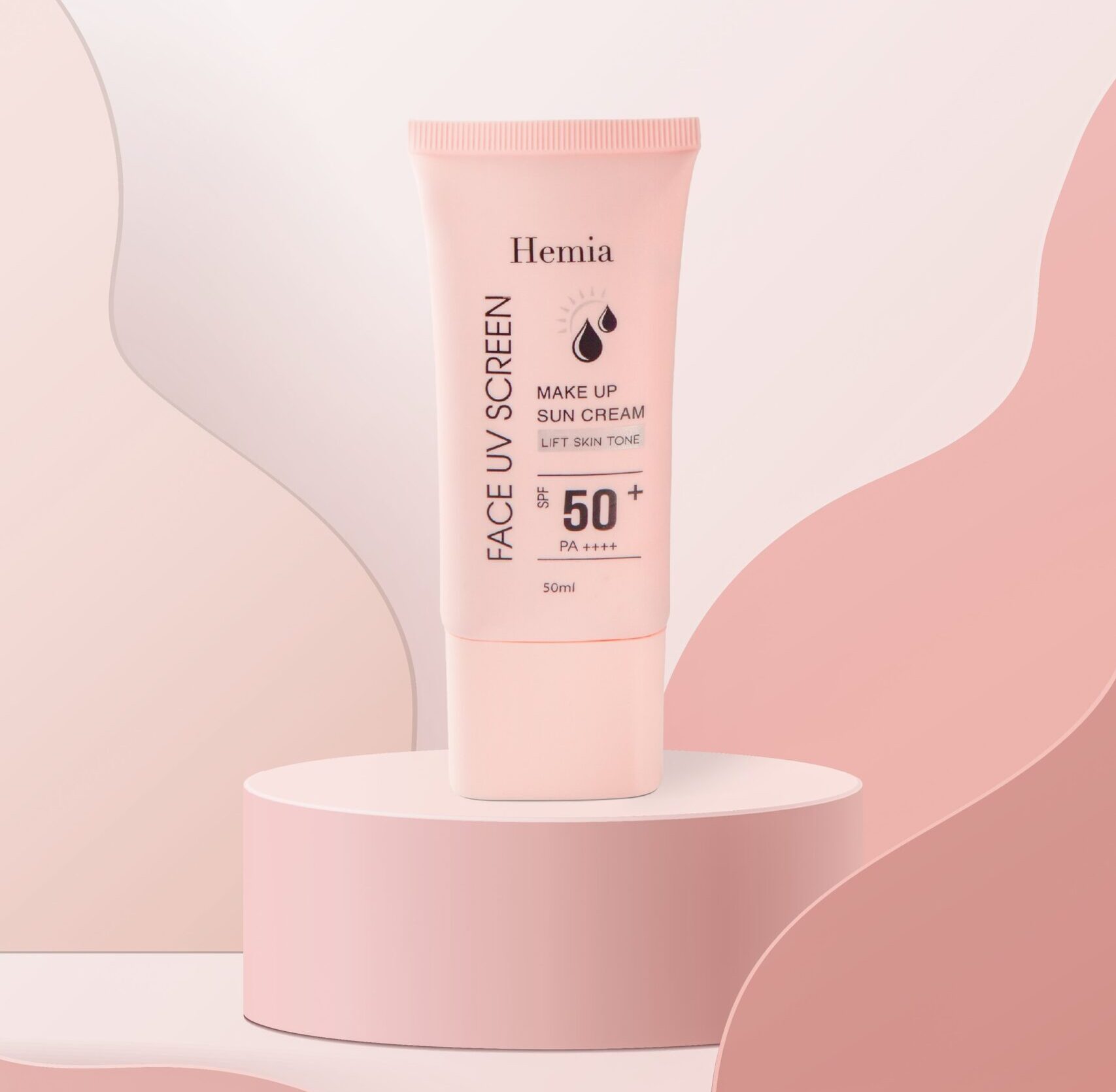 Kem chống nắng Hemia nâng tone trắng da kiềm dầu cho da dầu mụn da khô da nhạy cảm
