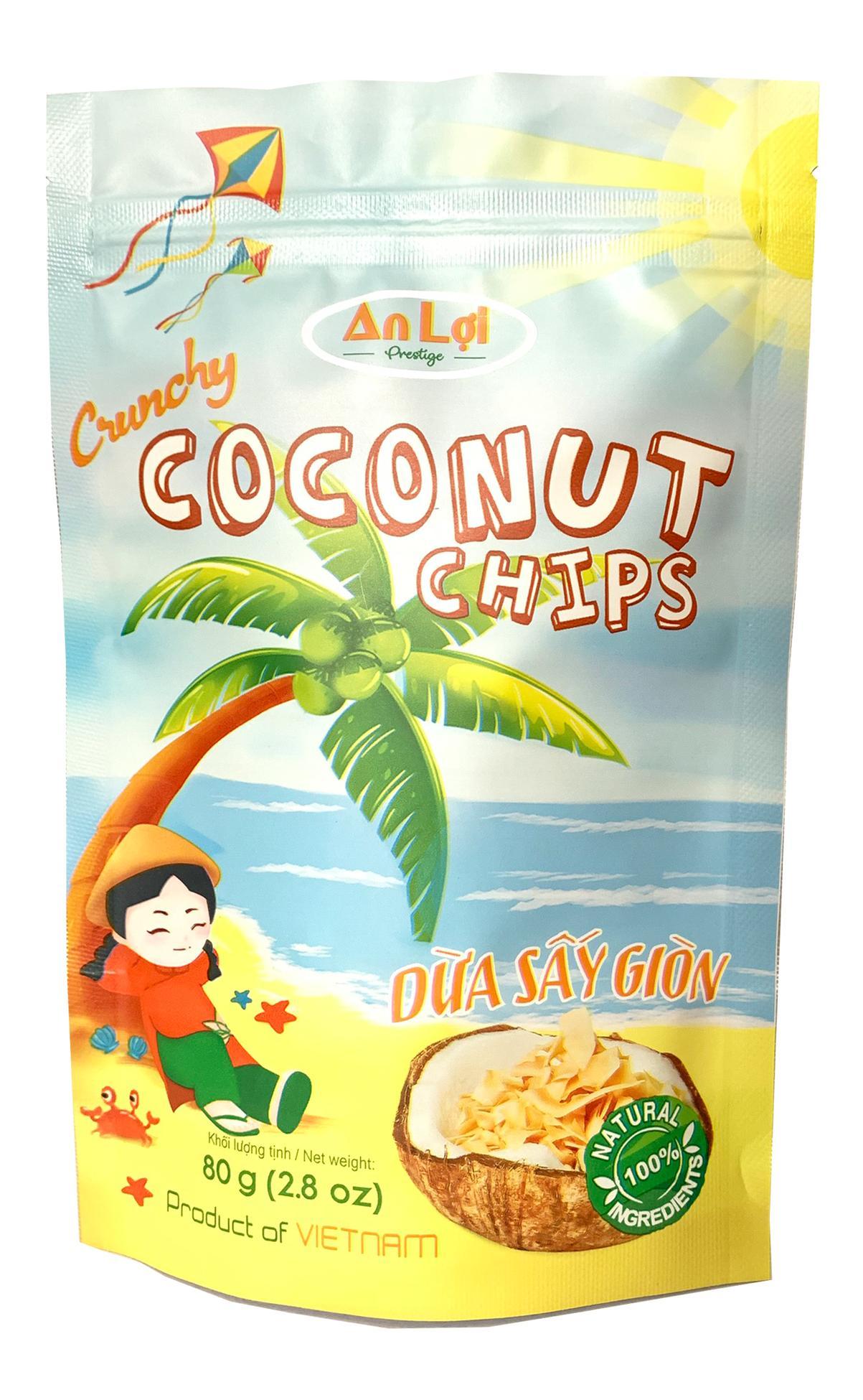 Dừa sấy giòn an lợi 80g crunchy coconut chips