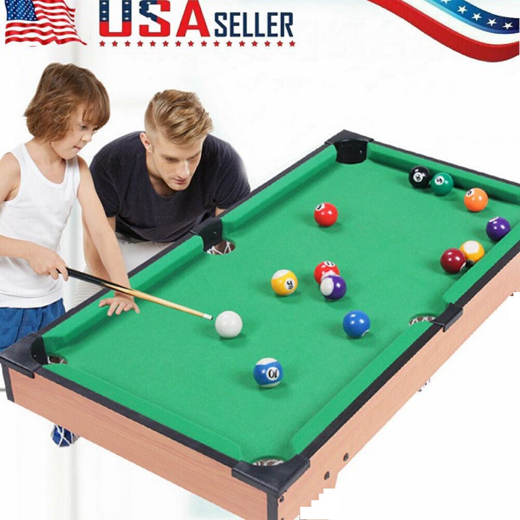 Bàn chơi bi A MINI Bằng Gỗ - Bàn Bi a 6 lỗ - Đồ chơi Bi a trẻ nhỏ Đồ chơi trẻ em: Bàn bida bi-a loại để bàn kích thước 51X315X9 CM ( bảo hành 12 tháng )