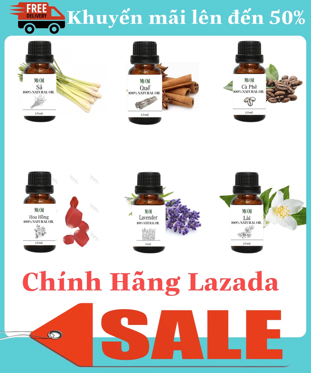 Bộ 6 chai tinh dầu thiên nhiên cao cấp, tinh dầu xông, tinh dầu sả, tinh dầu quế, tinh dầu cafe, tinh dầu lavender, tinh dầu hoa hồng, tinh dầu hoa nhài