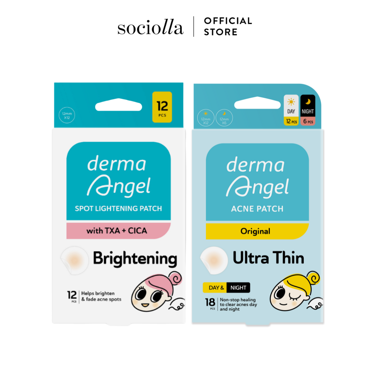 Combo Derma Angel Acne Spot Lightening Patch 12 Miếng & Derma Angel Mix (D12N6)