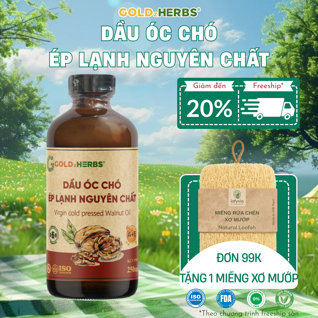 [Dầu Ăn] Dầu Óc Chó Ép Lạnh Nguyên Chất GoldzHerbs