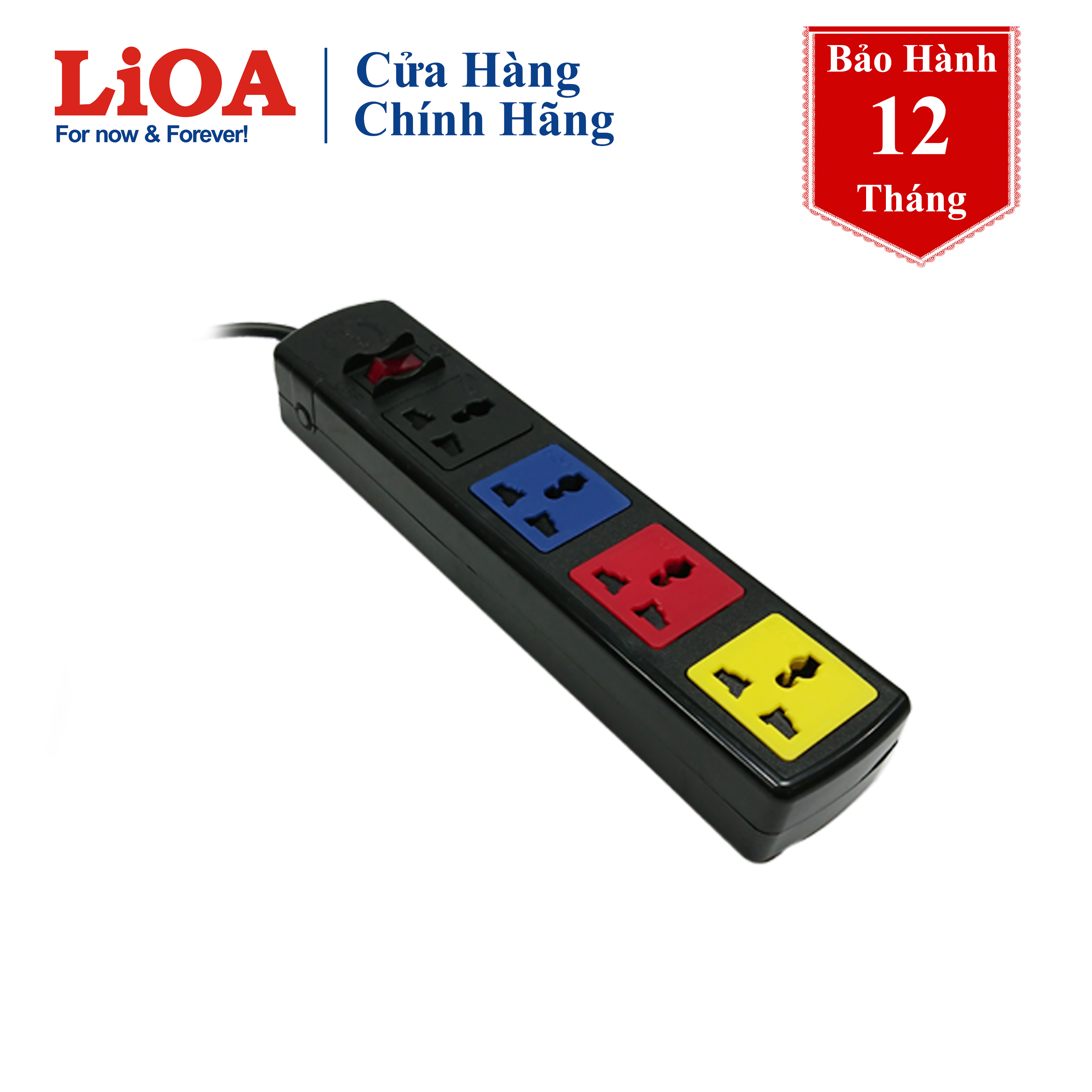 Ổ cắm kéo điện lioa đa năng 4 ổ cắm, 3 mét 4d33n