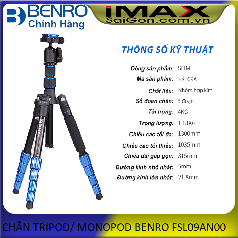 HCMChân máy ảnh Tripod Monopod Benro FSL09AN00
