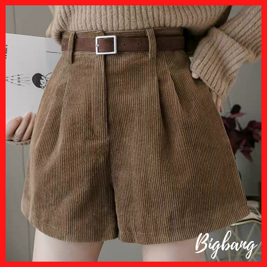 Quần Short nữ Lưng Cao Vải Nhung Thời Trang Cá Tính, quần short nhung cực hot