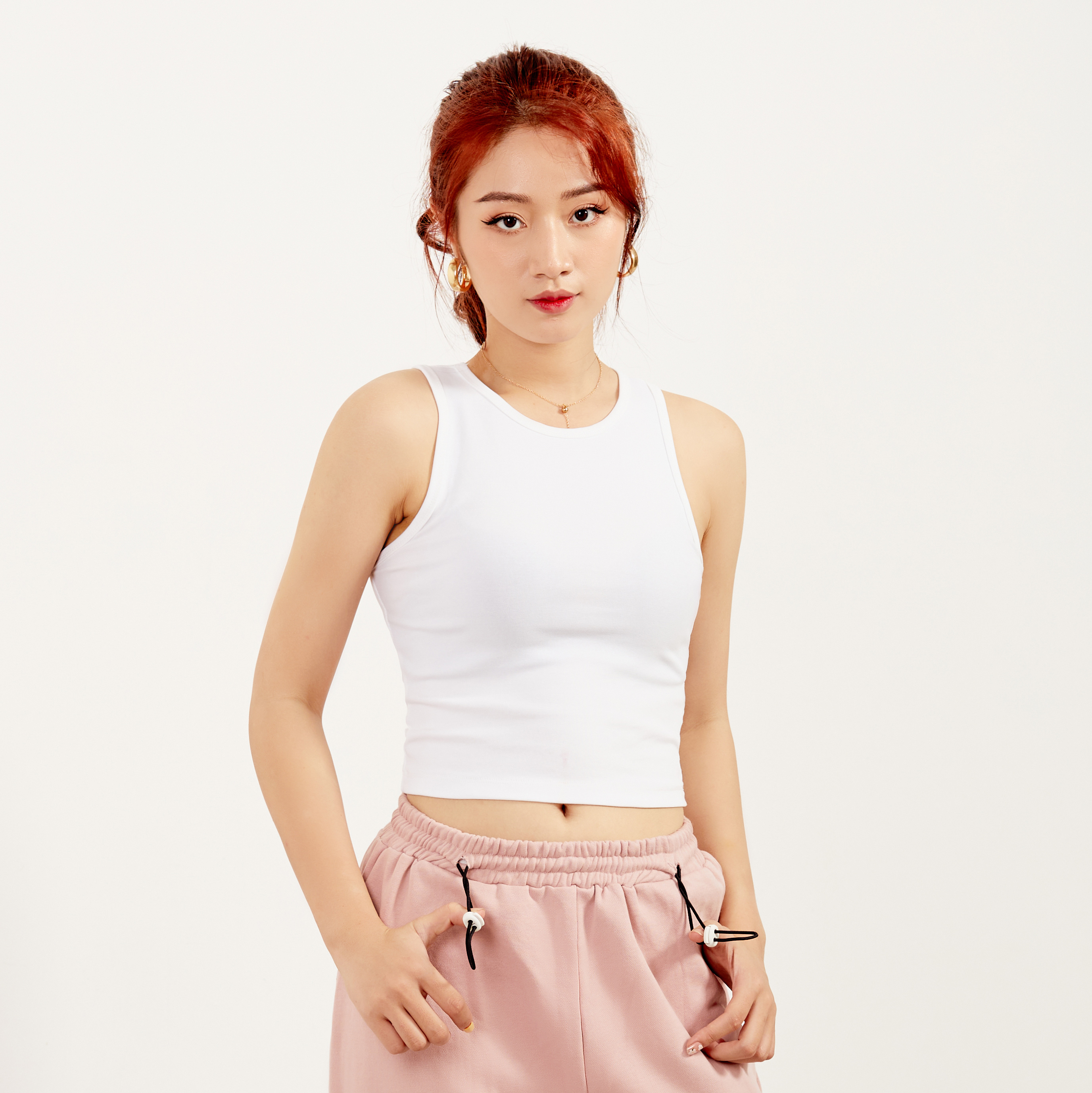 Áo croptop nữ Choobe chất cotton cao cấp, áo ba lỗ cộc tay, kiểu ôm, vải co giãn, nhiều màu sang trọng- A17