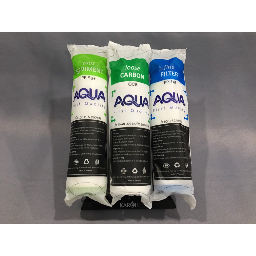 Combo Bộ 3 Lõi lọc nước Aqua Chính Hãng