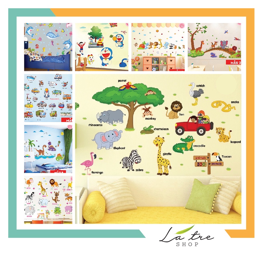 Giấy dán tường phòng ngủ decal dán tường cho bé decor trang trí dễ thương