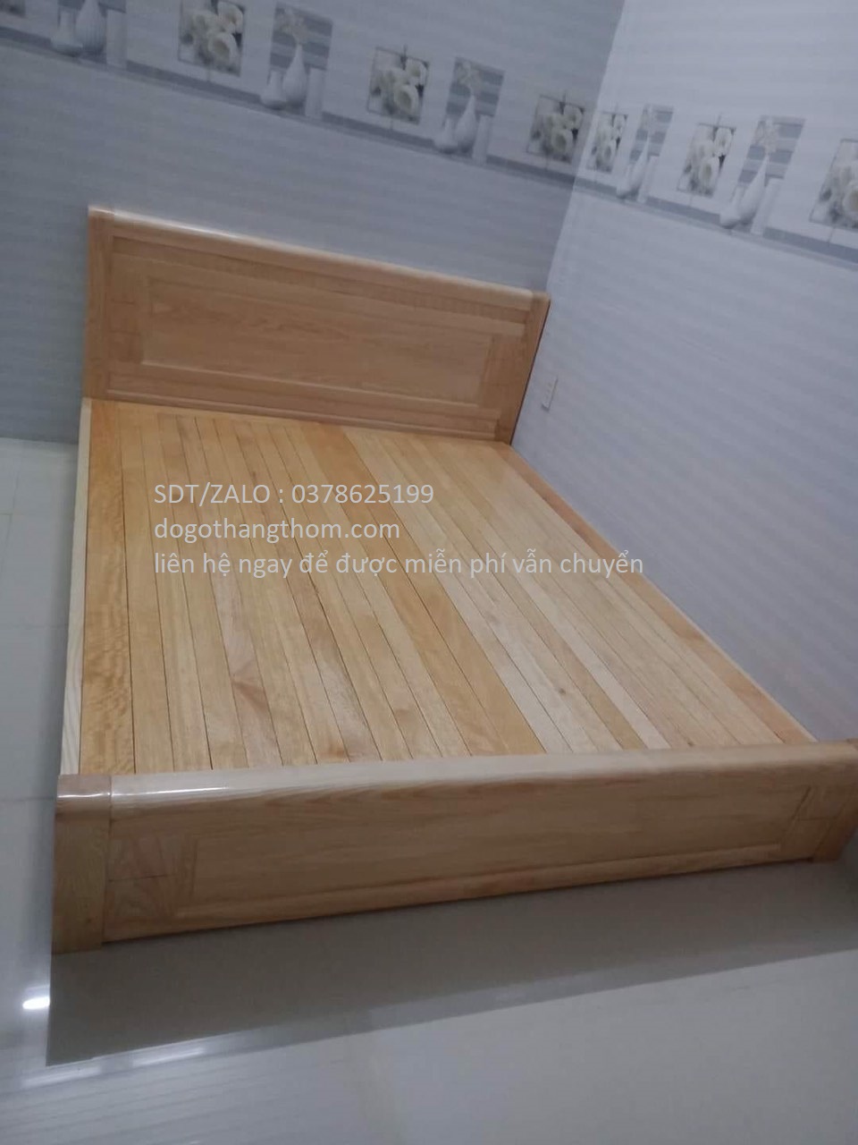 giường gỗ sồi rác phản 1m6