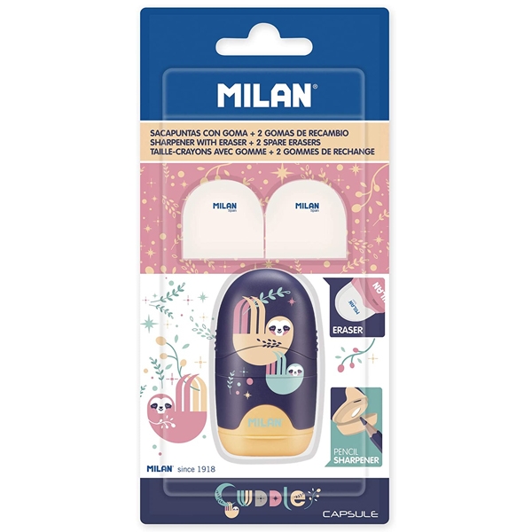 Vỉ gôm chuốt milan capsule cuddles bym10434 + 2 gôm thay thế - màu xanh đen