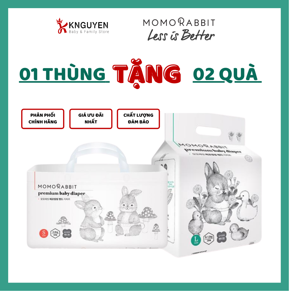 [Phân Phối] Bỉm Momo Rabbit Dán/quần Giá TỐT nhất + Quà Tặng [Ủy quyền CHÍNH HÃNG]