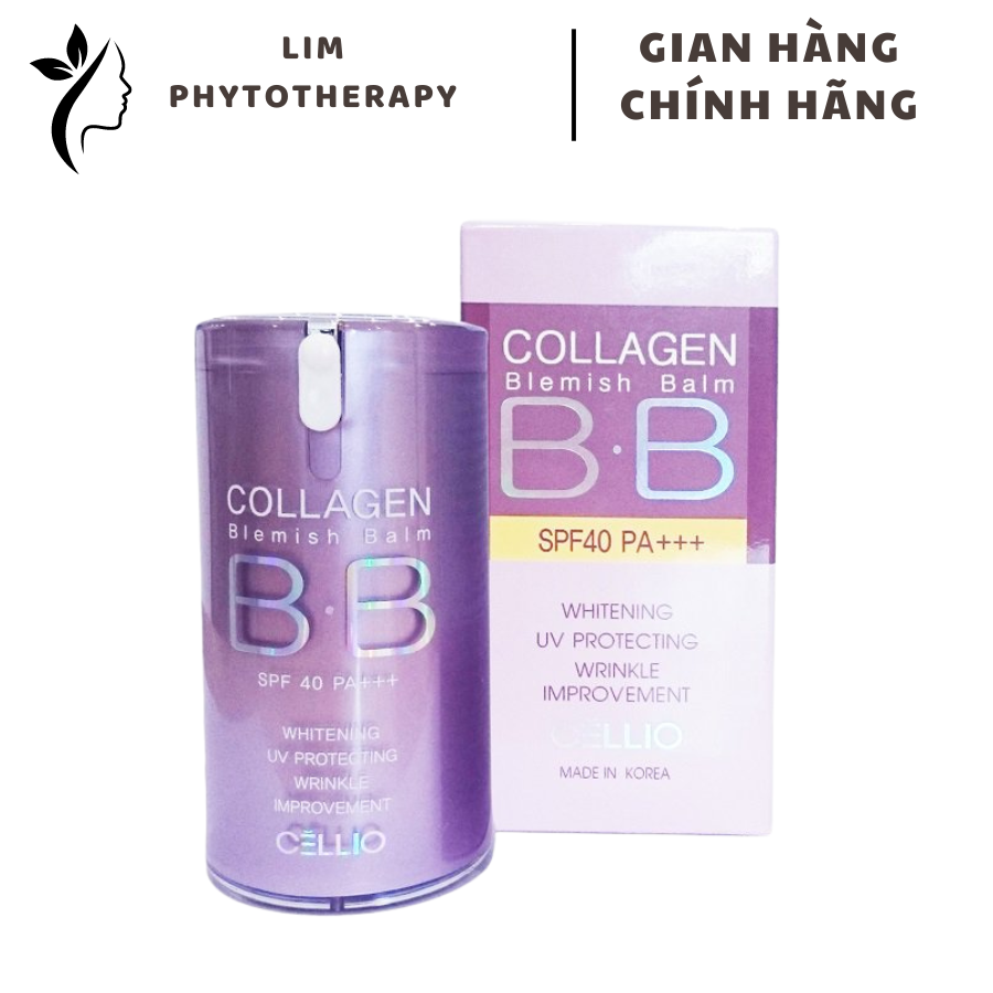 Kem nền bb collagen cellio chính hãng - hàn quốc - kem nền cellio collagen blemish balm bb spf 40 pa+++ 40ml