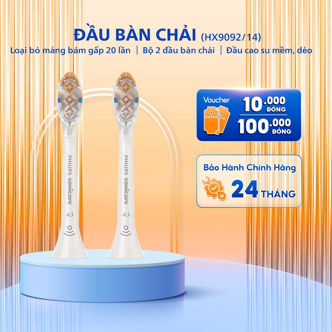 Đầu Bàn Chải Điện Philips Sonicare A3 Premium All-in-One HX9092/14, Bảo Vệ Nứu, Màu Trắng