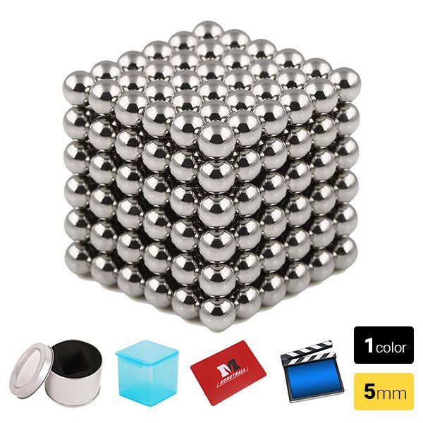 Nam châm 5mm 216 silver màu bạc - Tặng kèm card Agnetball để tách ghép bi