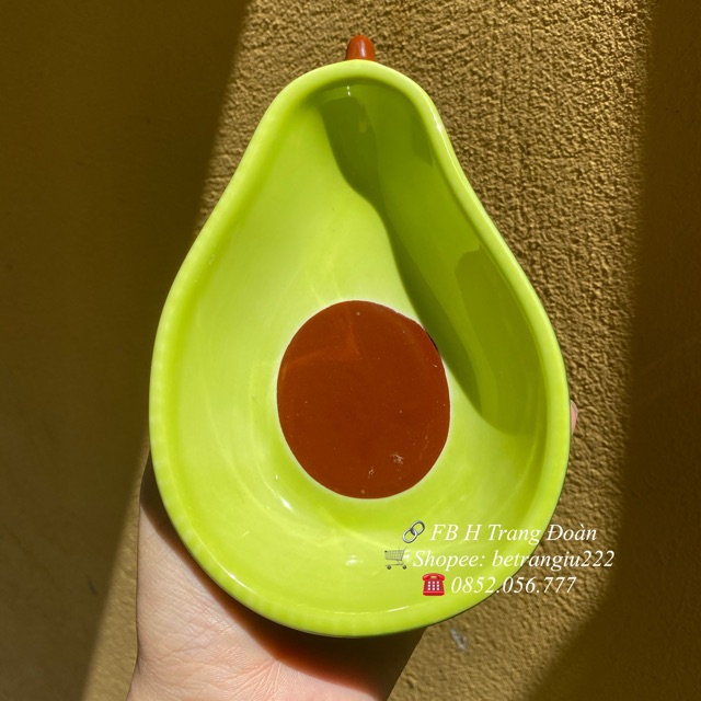 Bát ăn dặm gốm sứ hình quả bơ