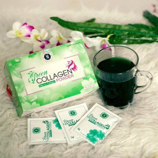 Diệp lục collagen green colagen hỗ trợ làm đẹp da giảm thâm nám mờ tàn nhang bổ sung vitamin khoáng chất từ rau xanh