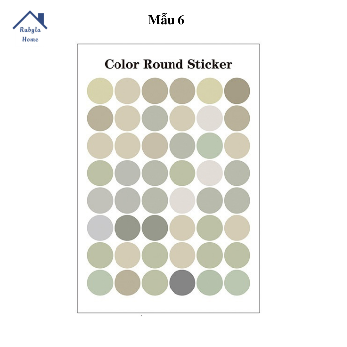 Sticker nhãn dán 48 miếng hình tròn đánh dấu nhiều màu dễ thương trang trí phòng học
