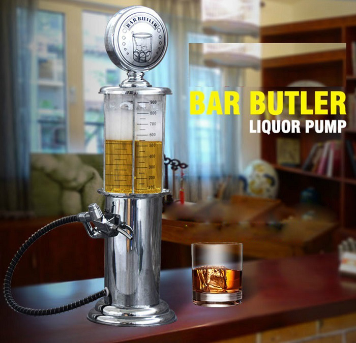 Bình rót rượu cây xăng 1 vòi 1 lít  - Bình Rót Rượu Trong Suốt Mở Bia Máy, Bơm Rượu Rót Bình Chứa Hình Cây Xăng