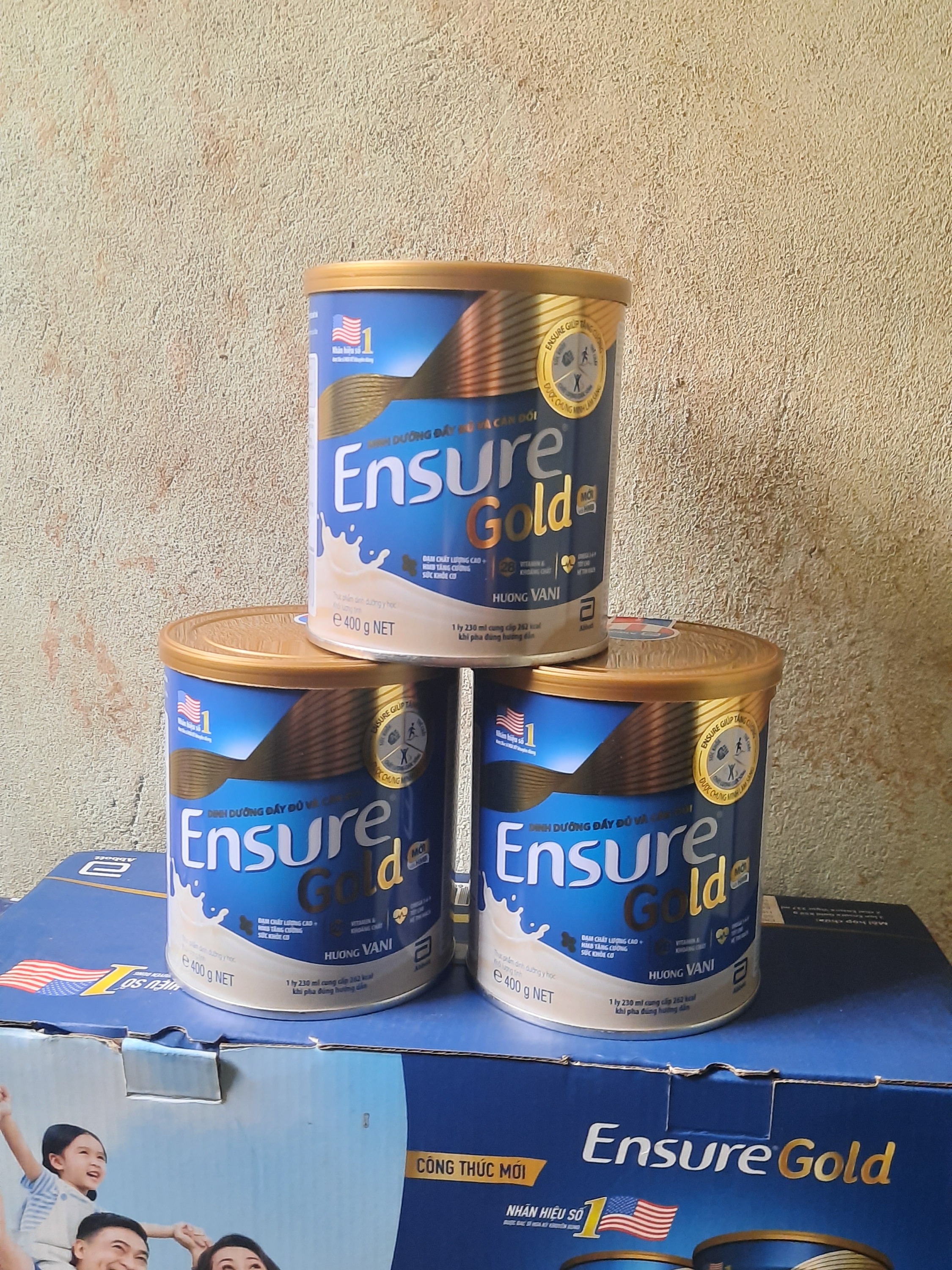 [HCM]Combo 3 Lon Sữa Bột Ensure Gold Hương Vani 400g