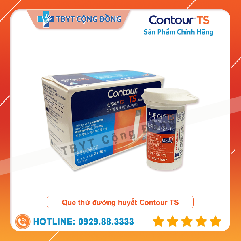 Hộp 100 que thử đường huyết contour ts