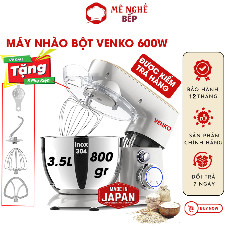 Máy Nhào Bột Đánh Trứng Đa Năng Longde Cỡ Lớn Nhồi Bột Tự Động Dung Tích 4L Trộn Bột Đánh Trứng Trộn Salad