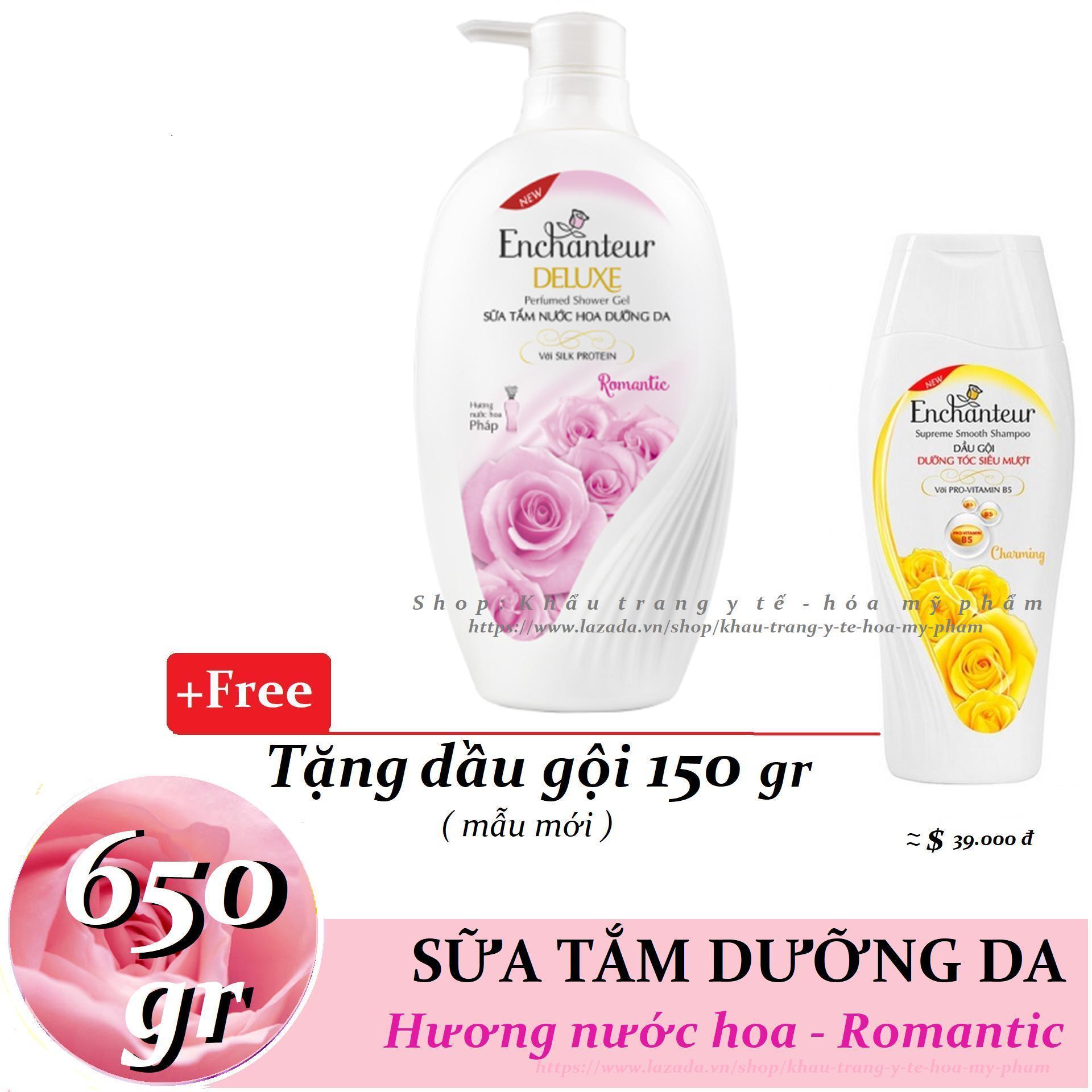 Enchanteur - Sữa tắm dưỡng da hương nước hoa Romantic 650 gr + Tặng Dầu gội 150 gr