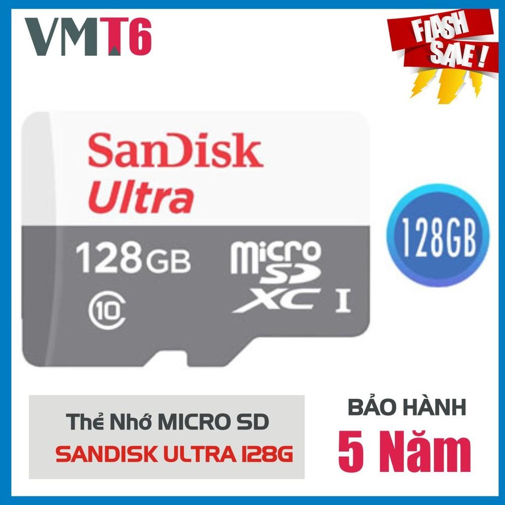 Thẻ nhớ microsdhc sandisk ultra 128gb - bảo hành 5 năm!