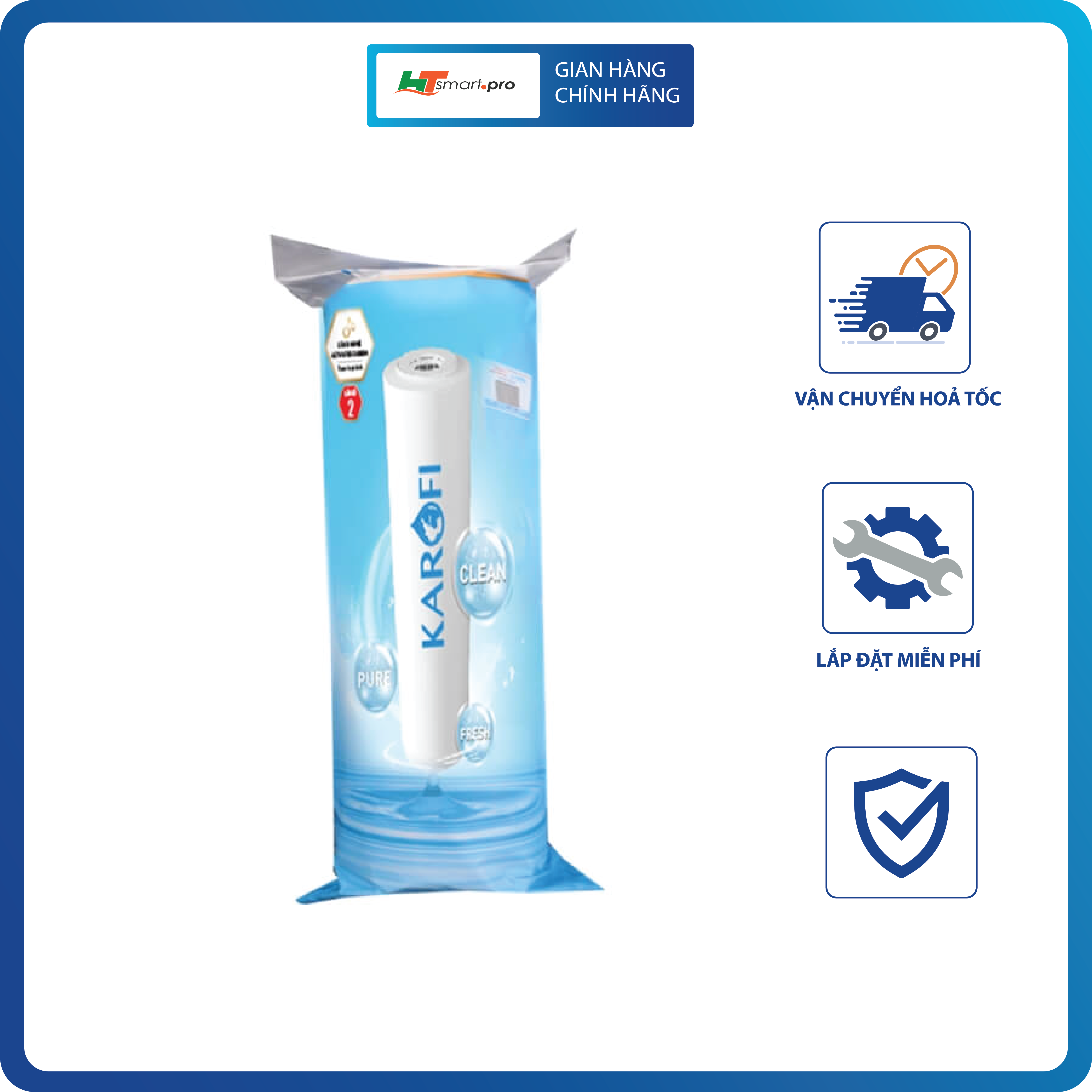 LÕI LỌC NƯỚC KAROFI SỐ 2 – SMAX DUO 2 – ACTIVATED CARBON – HÀNG CHÍNH HÃNG