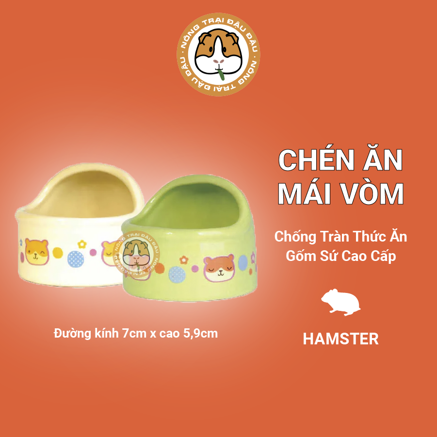 Chén ăn hamster jolly cao cấp mái vòm chống tràn thức ăn