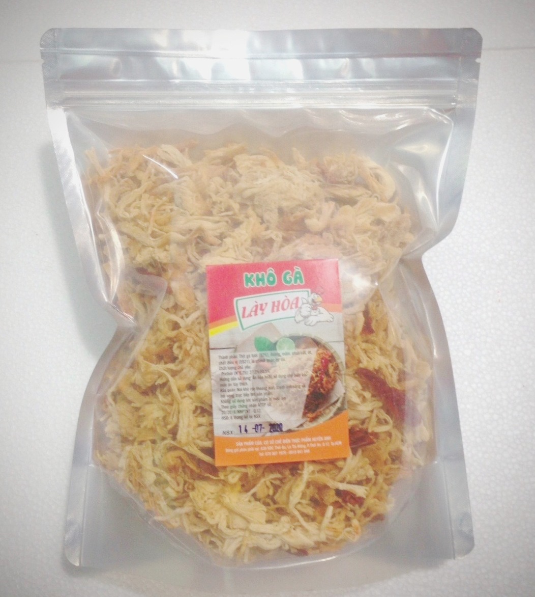 [HCM]500g Khô gà Bơ Tỏi CAY GIÒN Lày Hòa (1 bịch ziper 500g) chế biến từ những nguyên liệu tươi mới đảm bảo vệ sinh an toàn thực phẩm