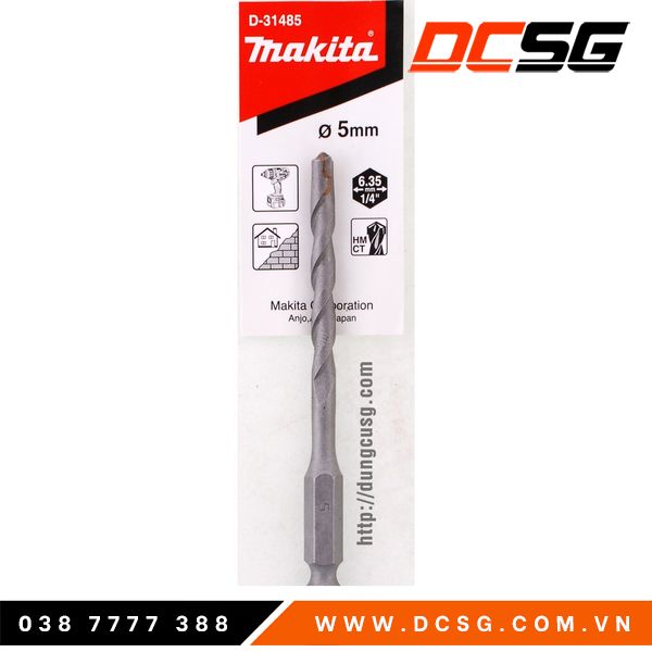 Mũi khoan tường 5.0mm chuôi lục giác nz makita d-31485