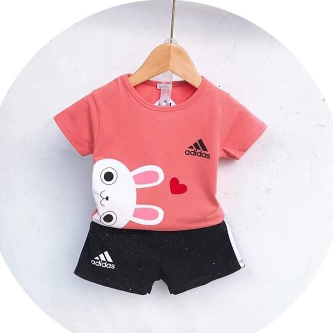 Bộ quần áo adidas Chất cotton 4c chuẩn cotton tàu cho bé in 3D hình thú thương hiệu adidas size cho bé 10-20kg