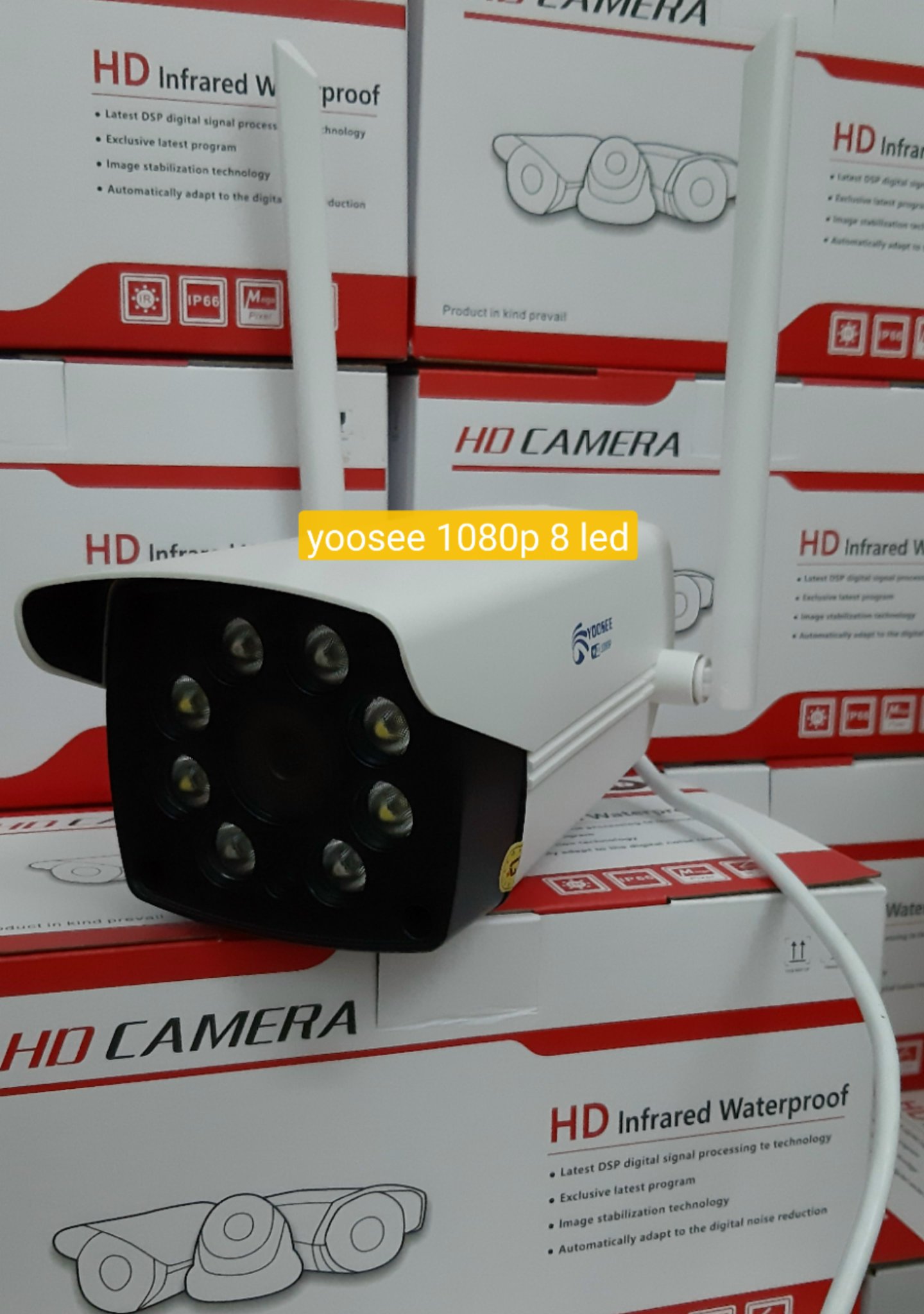 Camera ip wifi ngoài trời 888r yoosee 8 led 2 râu - 2.0mpx 1080hd