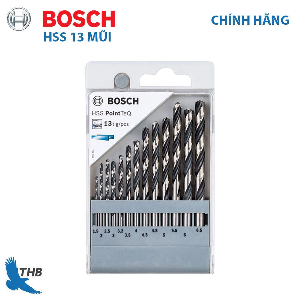 Bộ mũi khoan HSS 13 mũi 1.5-6.5mm Bosch 2608577349
