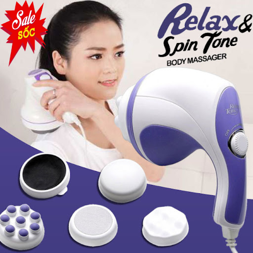 Máy massage relax cầm tay đánh tan mỡ bụng – massage relax and spin tone với 5 đầu masage giúp cải thiện vóc dáng, lưu thông máu tốt.