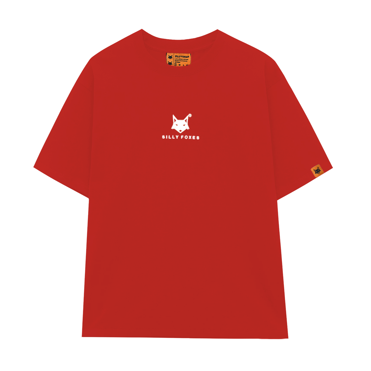 Áo thun iconic logo silly foxes đỏ in nổi - slf0023