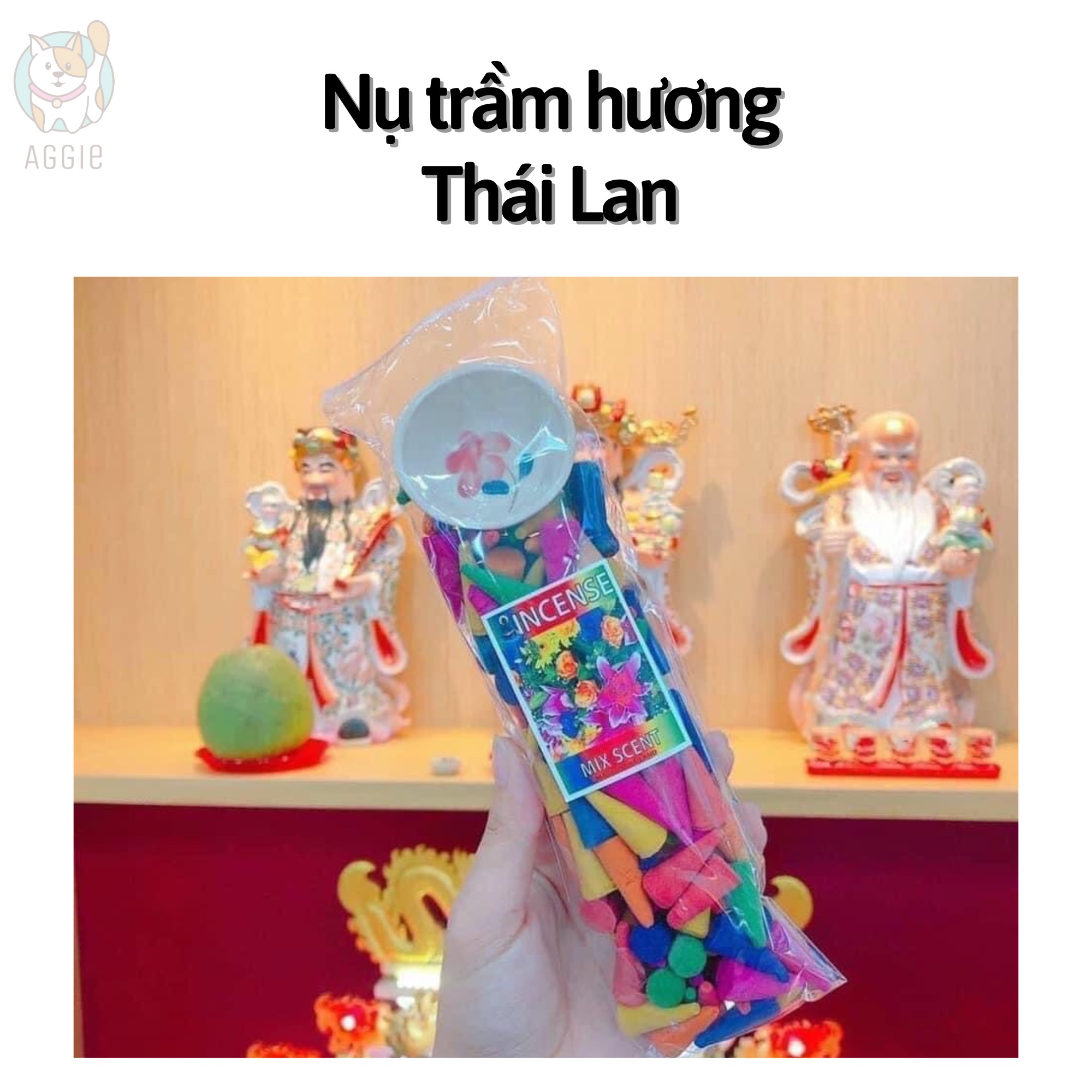 (Loại 1) Trầm hương Thái Lan mix - 100 viên kèm chén Aggie House